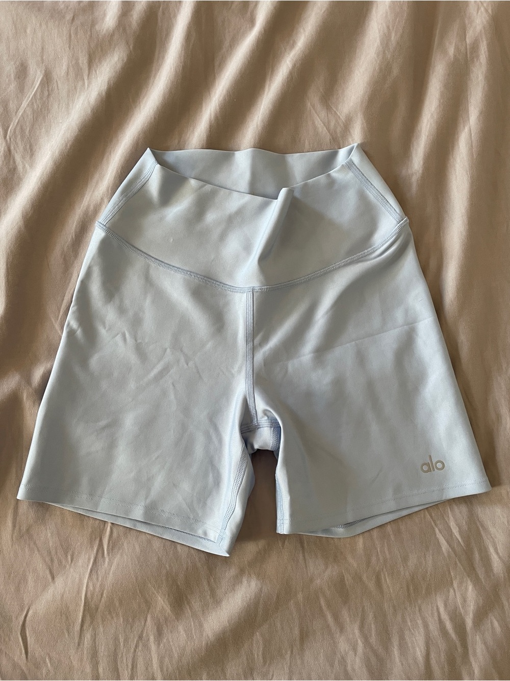 ALO Yoga Light Blue High-Rise Bike Shorts